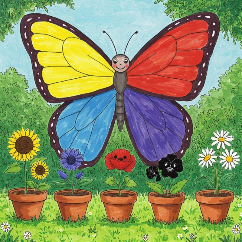 La Mariposa de los Colores cuento infantil de emociones. Lee "La Mariposa de los Colores y el Jardín de Flores Enredado", un cuento para niños sobre identificar y gestionar emociones.