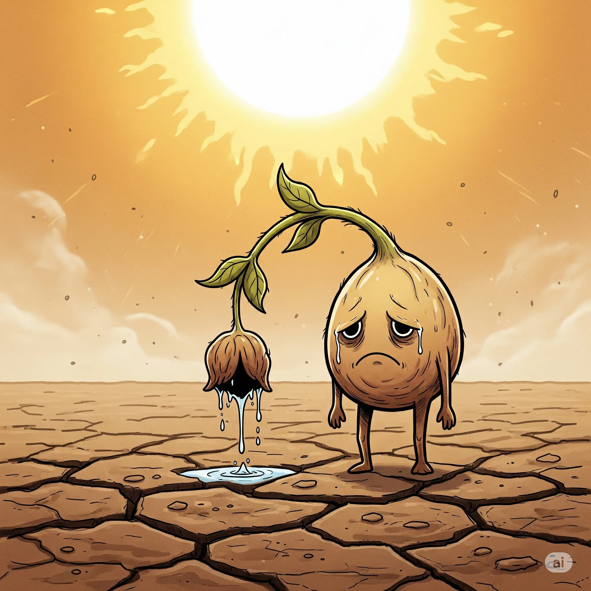 Semilla marchita por falta de agua